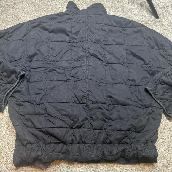FREE PEOPLE Dolman Quilted BLACK Knit OVERSIZED Jacket SIZE SMALL - Picture 5 of 5